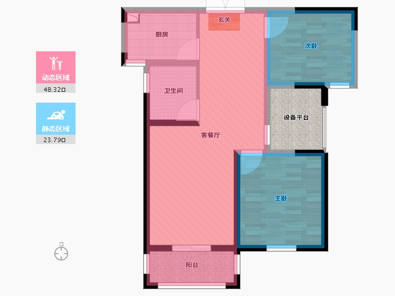 河南省-新乡市-万新莱茵半岛-67.91-户型库-动静分区