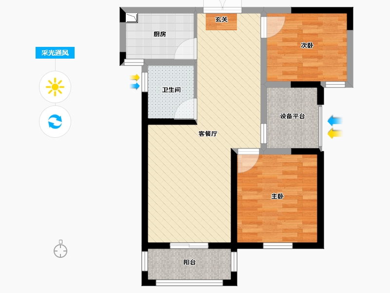 河南省-新乡市-万新莱茵半岛-67.91-户型库-采光通风