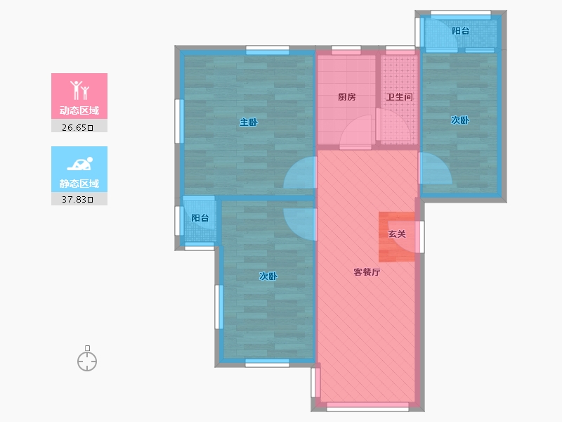 广东省-广州市-淘金路-57.17-户型库-动静分区