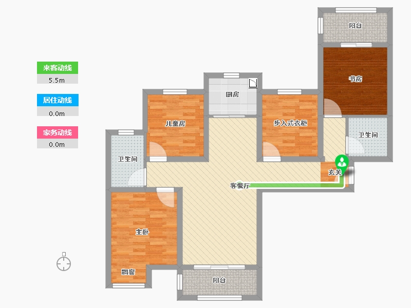 河南省-郑州市-瓦屋里安置小区(建设中)-95.87-户型库-动静线