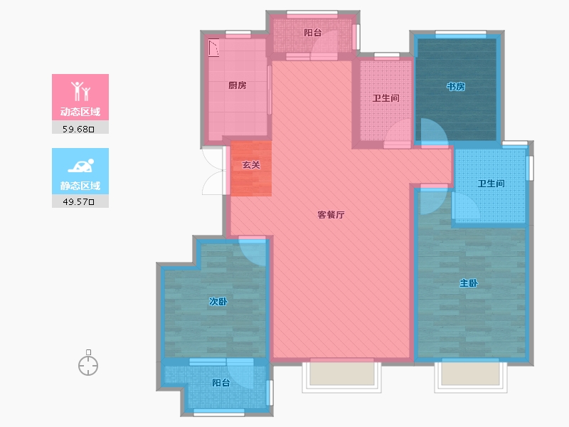 山东省-济南市-中国MALL城市之星-95.89-户型库-动静分区