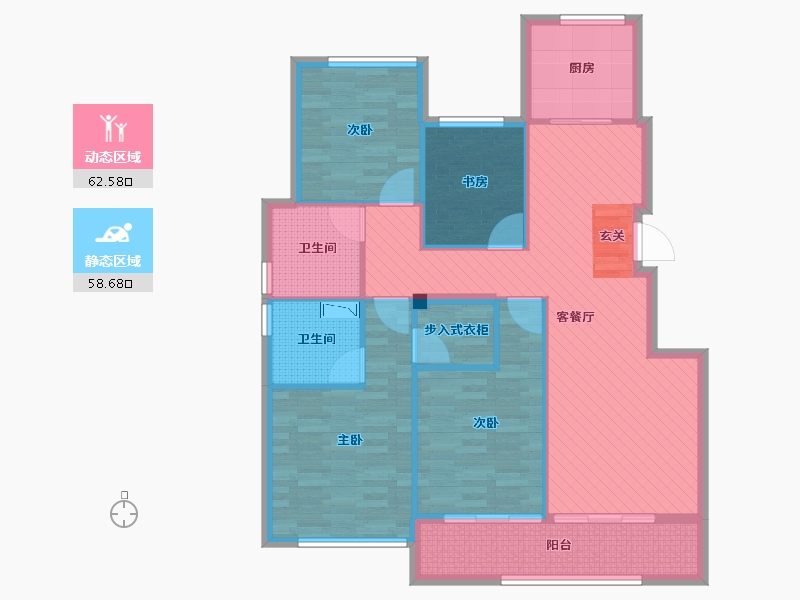 浙江省-舟山市-海棠园-108.00-户型库-动静分区