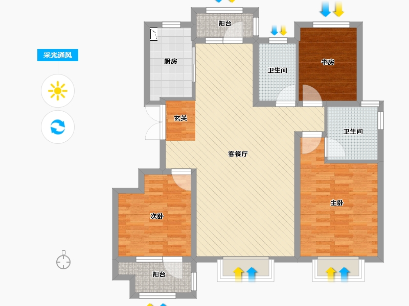 山东省-济南市-中国MALL城市之星-95.89-户型库-采光通风