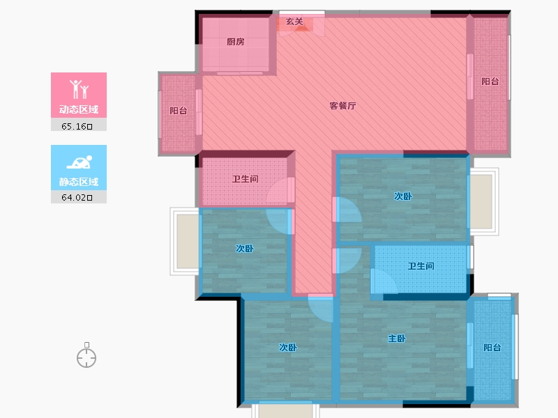 海南省-海口市-金鹿豪庭-112.88-户型库-动静分区