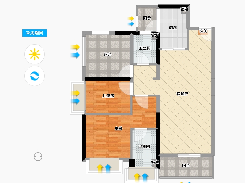 广东省-清远市-山湖城-75.59-户型库-采光通风