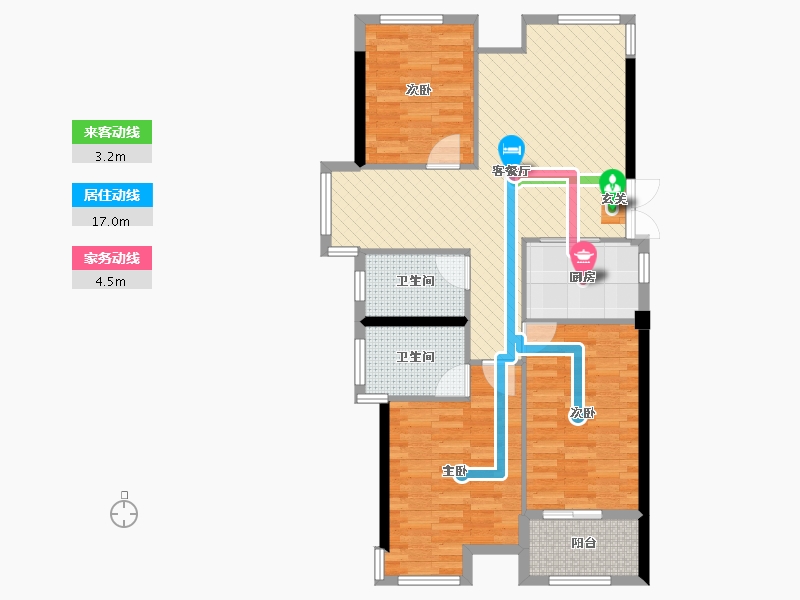 广西壮族自治区-南宁市-五象丽景-90.86-户型库-动静线