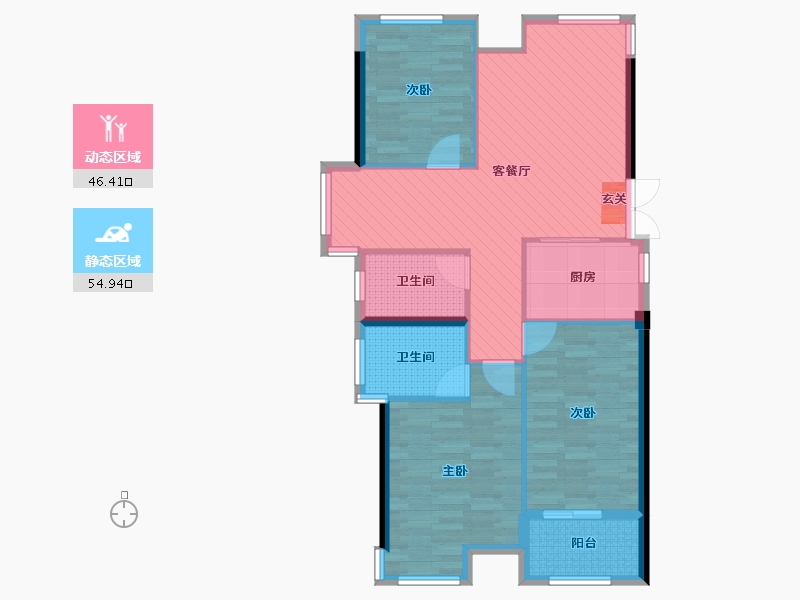 广西壮族自治区-南宁市-五象丽景-90.86-户型库-动静分区