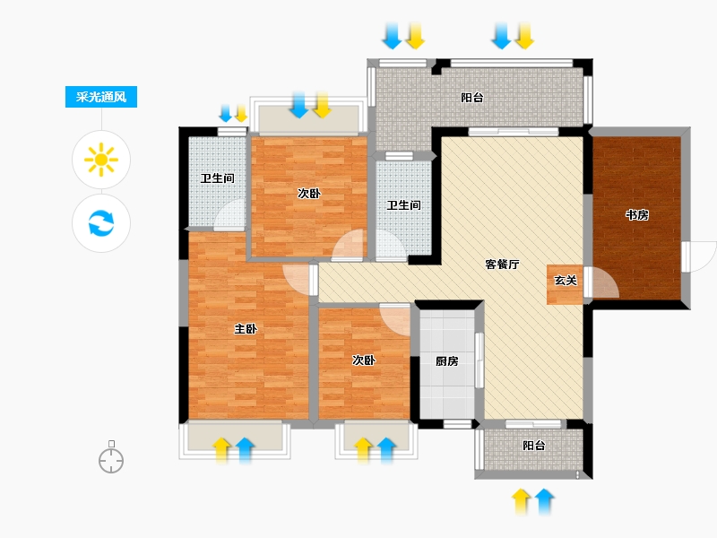 广西壮族自治区-南宁市-横县太阳城-103.85-户型库-采光通风