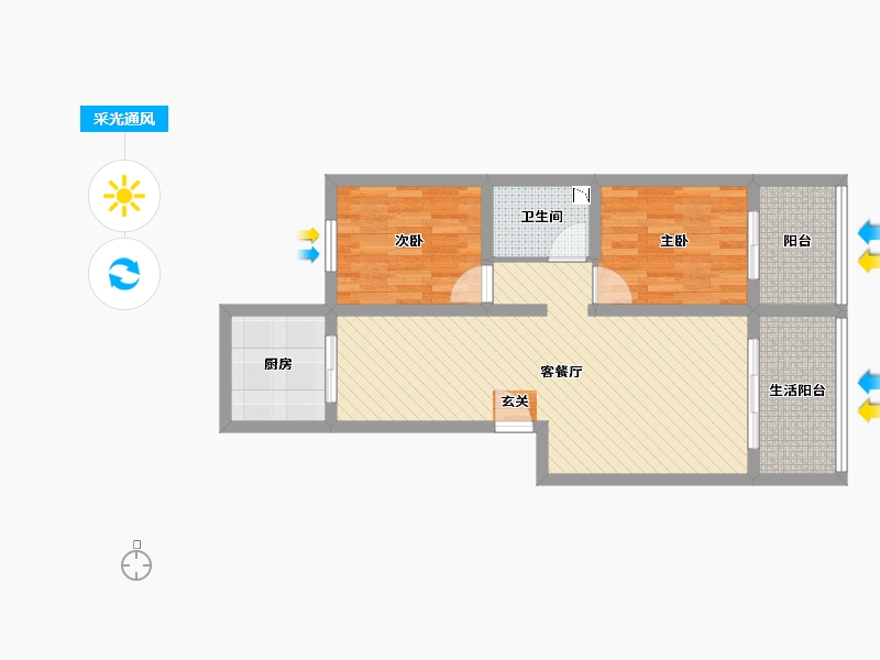 新疆维吾尔自治区-乌鲁木齐市-宜和嘉园一运司平顶山小区-68.49-户型库-采光通风