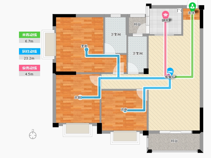 广西壮族自治区-玉林市-万盛名都-100.50-户型库-动静线