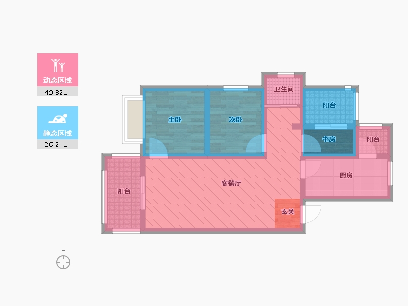 云南省-昆明市-润城九区（九重锦）-64.52-户型库-动静分区