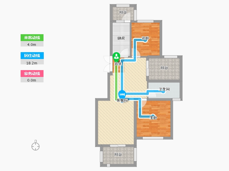 浙江省-宁波市-宝诚星海湾-75.00-户型库-动静线