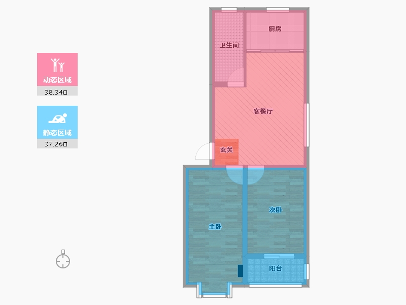 河北省-保定市-京新风景园-66.41-户型库-动静分区