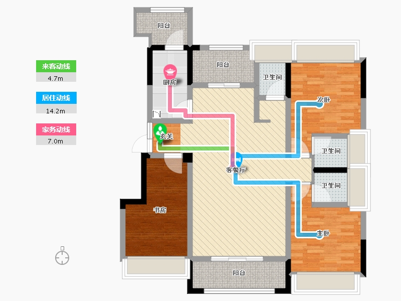 重庆-重庆市-力帆翡翠华府-99.70-户型库-动静线