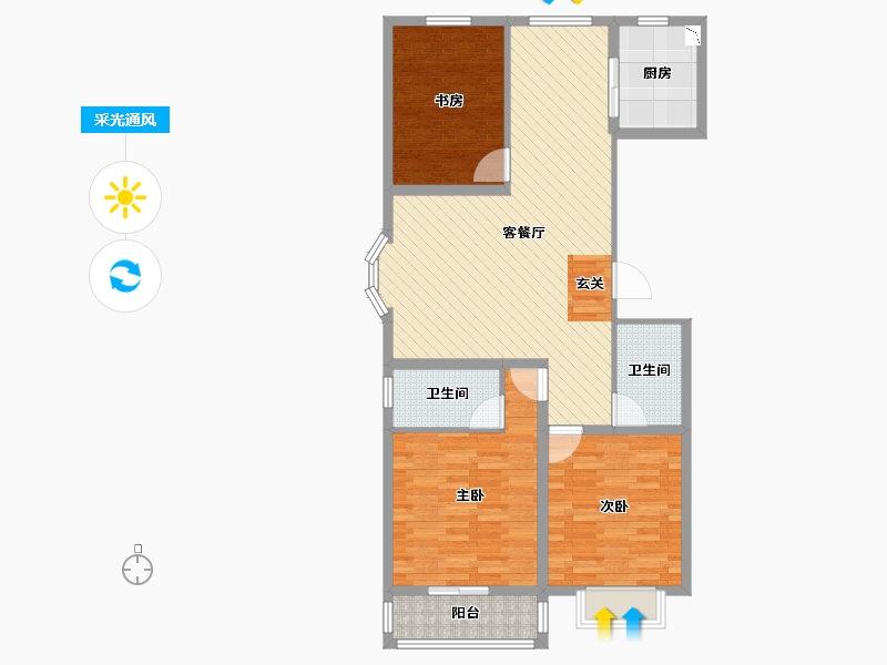 山西省-阳泉市-义井新村-96.02-户型库-采光通风