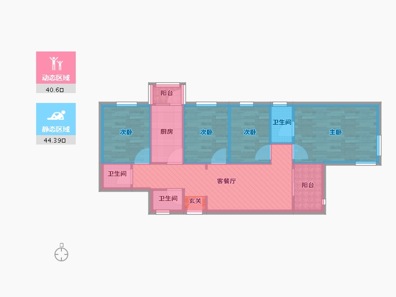 北京-北京市-牡丹园北里2号楼-75.11-户型库-动静分区