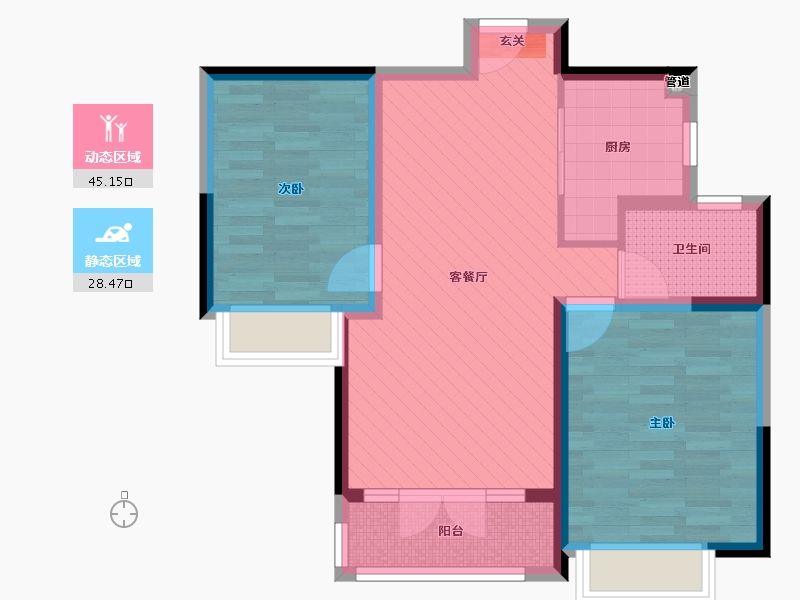 山东省-淄博市-齐悦国际三期-64.29-户型库-动静分区