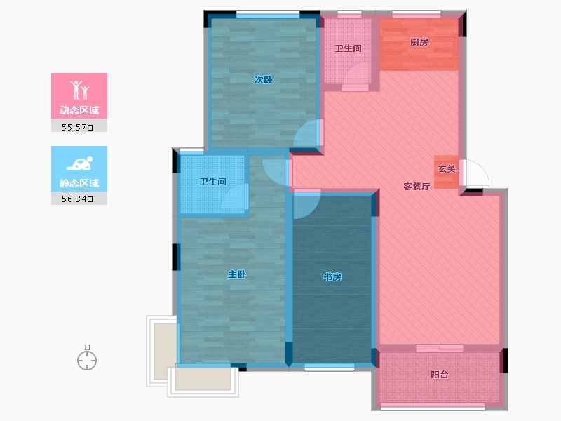 江西省-上饶市-紫阳花苑-98.67-户型库-动静分区