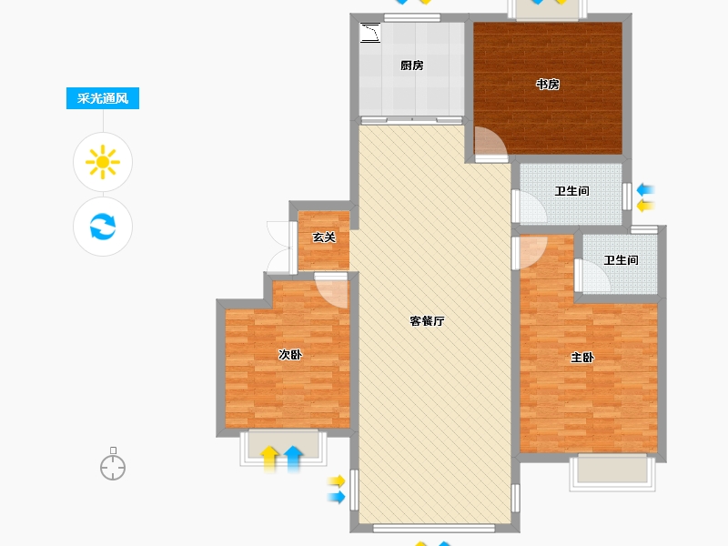 江苏省-盐城市-润洋壹品-120.00-户型库-采光通风