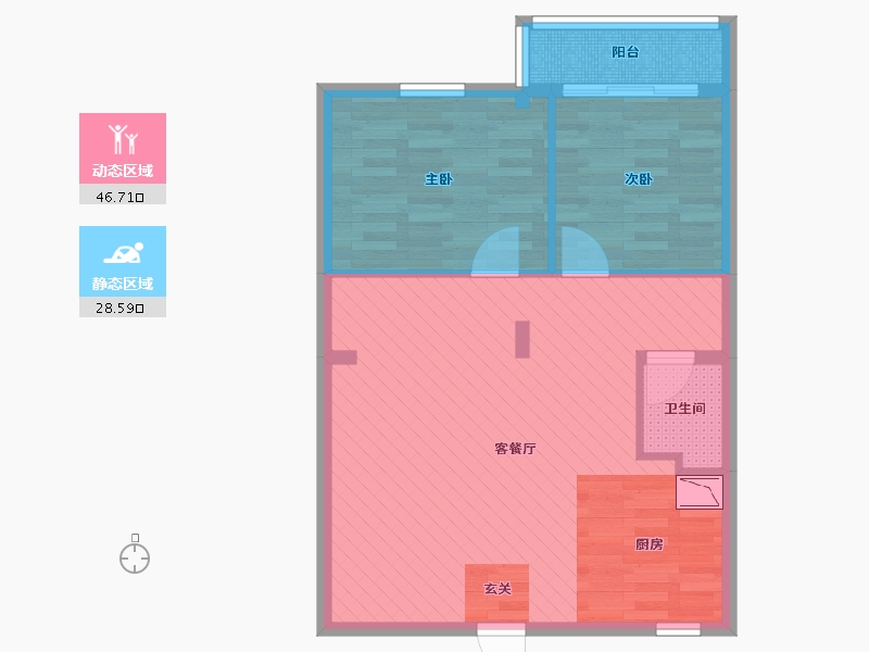 陕西省-西安市-新兴大厦-67.86-户型库-动静分区