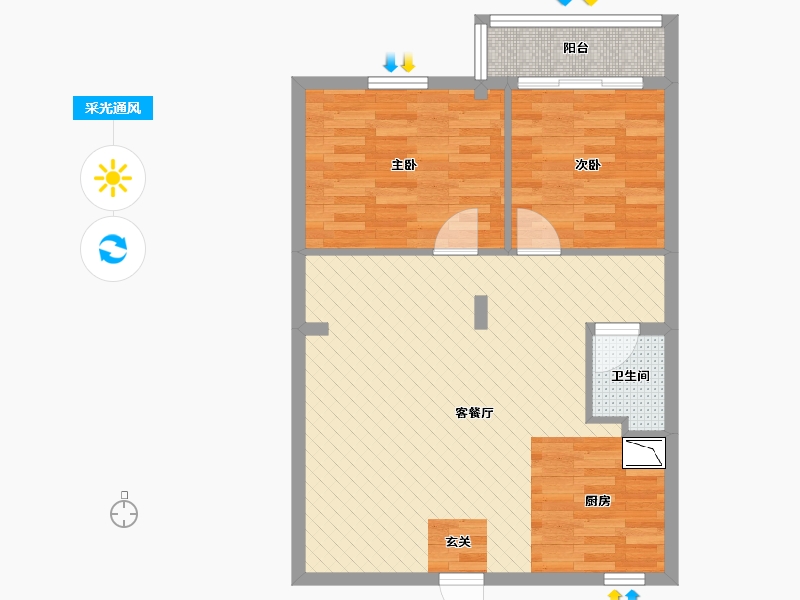 陕西省-西安市-新兴大厦-67.86-户型库-采光通风