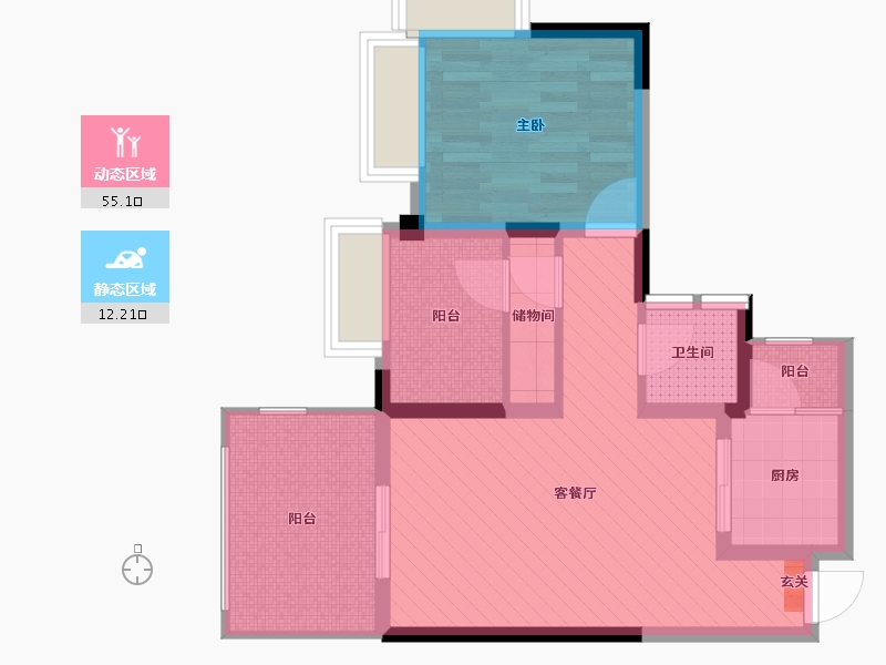 四川省-成都市-佳乐国际城三期-58.22-户型库-动静分区