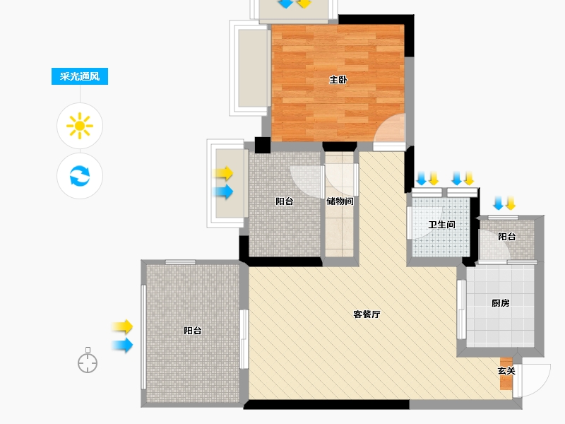 四川省-成都市-佳乐国际城三期-58.22-户型库-采光通风