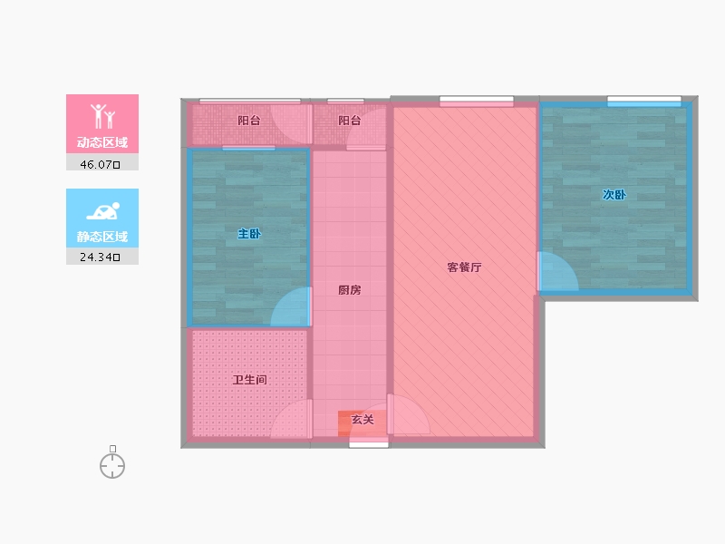 辽宁省-大连市-民主广场-63.34-户型库-动静分区