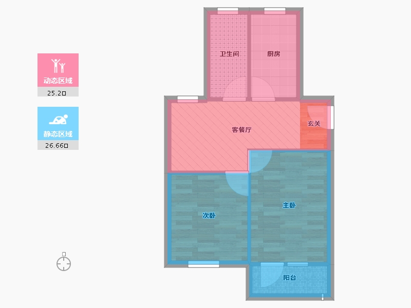 上海-上海市-水电新村-45.68-户型库-动静分区