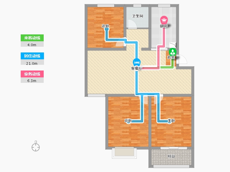 江苏省-淮安市-和达雅苑-107.00-户型库-动静线