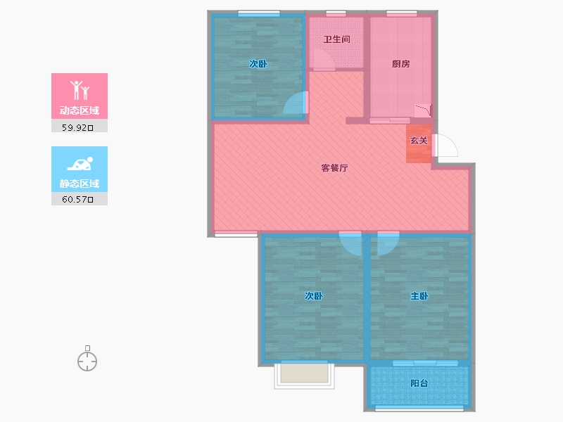 江苏省-淮安市-和达雅苑-107.00-户型库-动静分区