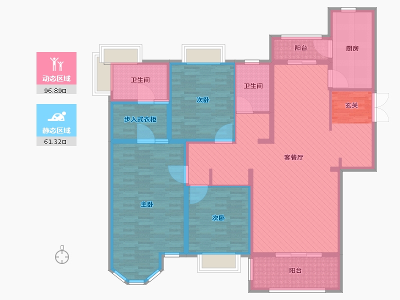 陕西省-西安市-曲江六号-140.00-户型库-动静分区