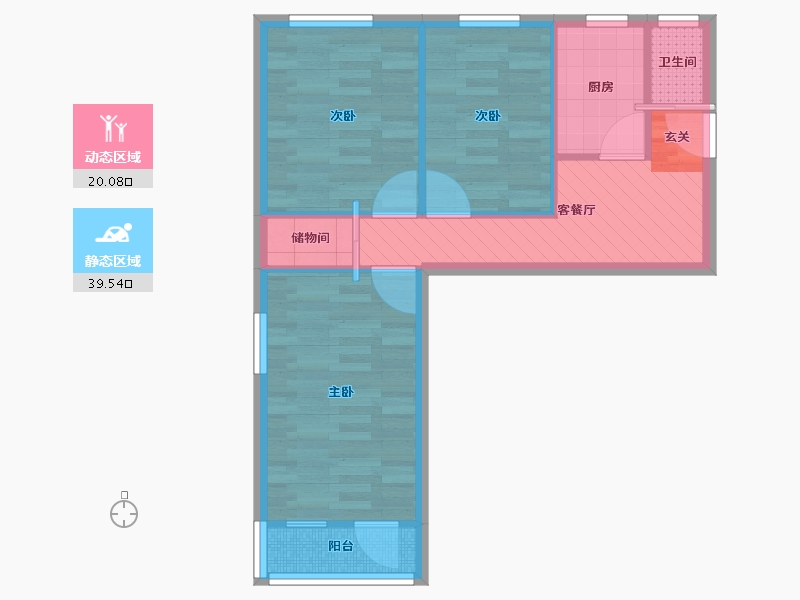 北京-北京市-稻香园西里社区-4号楼-52.11-户型库-动静分区