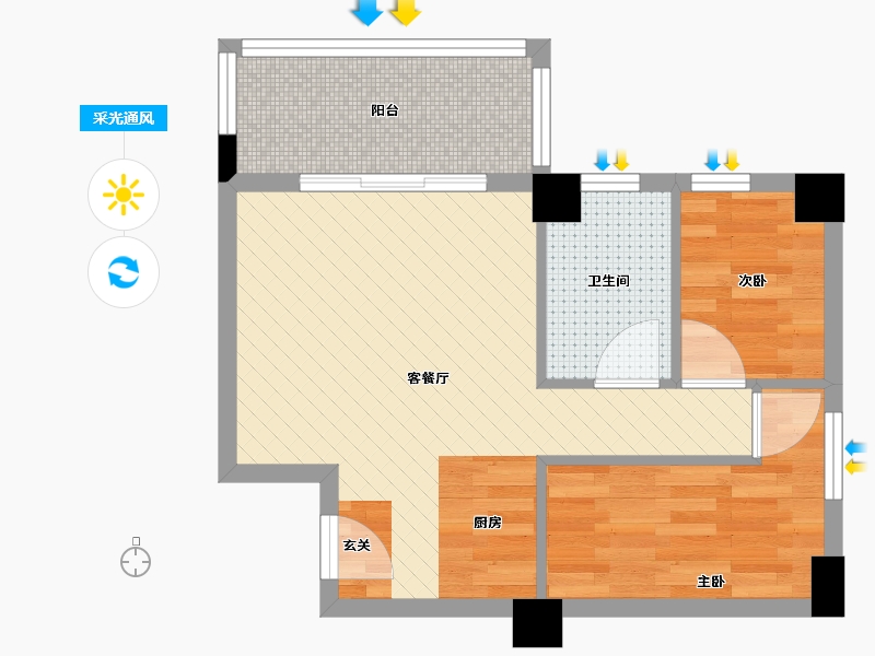 福建省-莆田市-信辉-44.95-户型库-采光通风