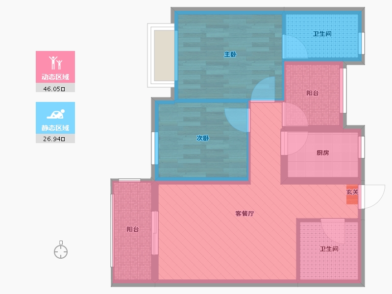 浙江省-金华市-欧源晓郡-63.38-户型库-动静分区