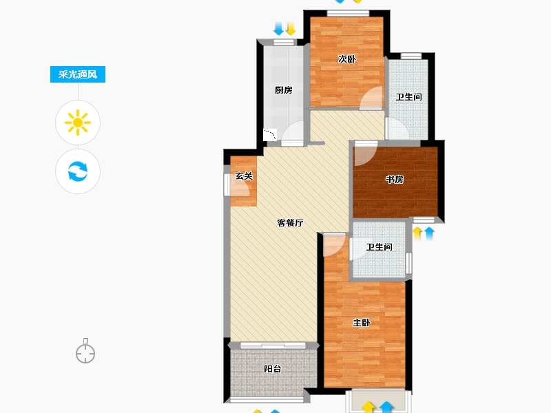 江西省-赣州市-新力-85.24-户型库-采光通风