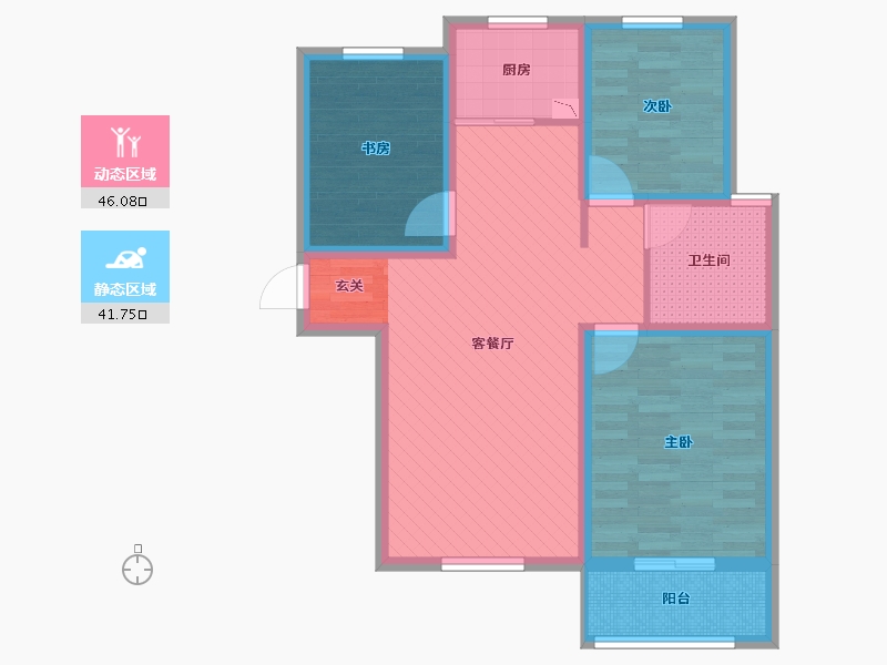 河南省-安阳市-京科龙湾-76.68-户型库-动静分区