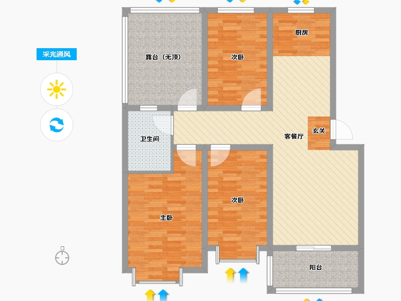 河北省-邢台市-淼岳林庄园-100.00-户型库-采光通风