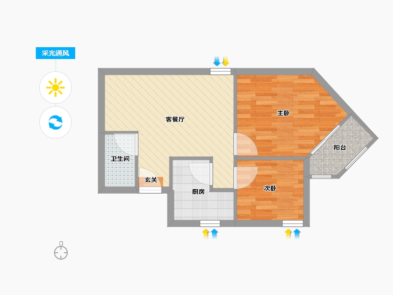 北京-北京市-建材城东二里5号楼1-02-43.31-户型库-采光通风