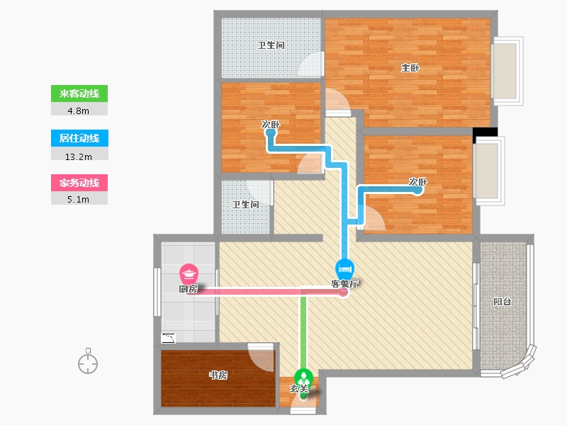 江苏省-徐州市-云龙华府-114.21-户型库-动静线