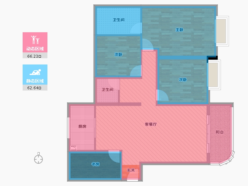 江苏省-徐州市-云龙华府-114.21-户型库-动静分区