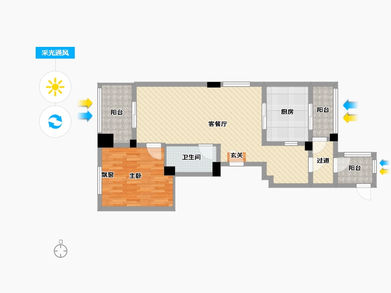 浙江省-杭州市-中企艮山府-73.95-户型库-采光通风