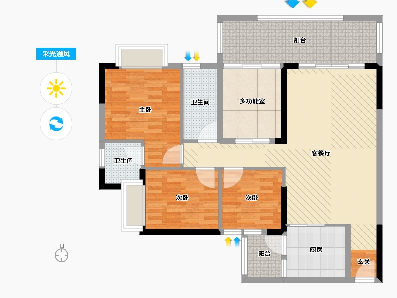 广西壮族自治区-梧州市-碧水广场-98.63-户型库-采光通风