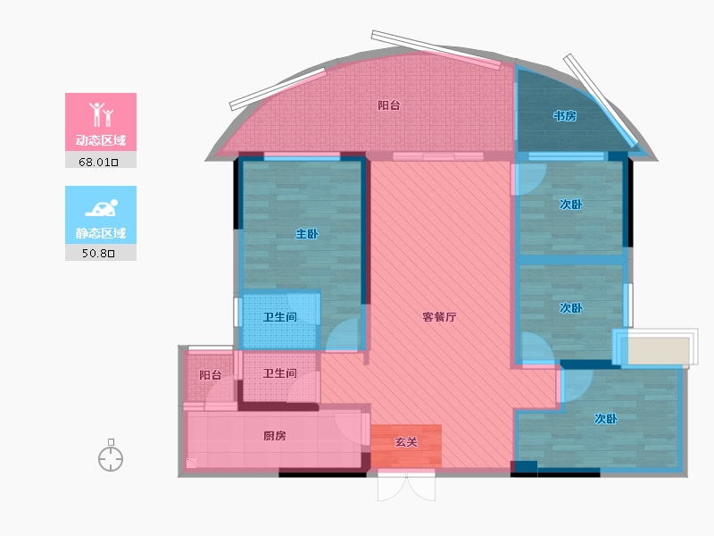 四川省-宜宾市-海翔光明春天-104.24-户型库-动静分区