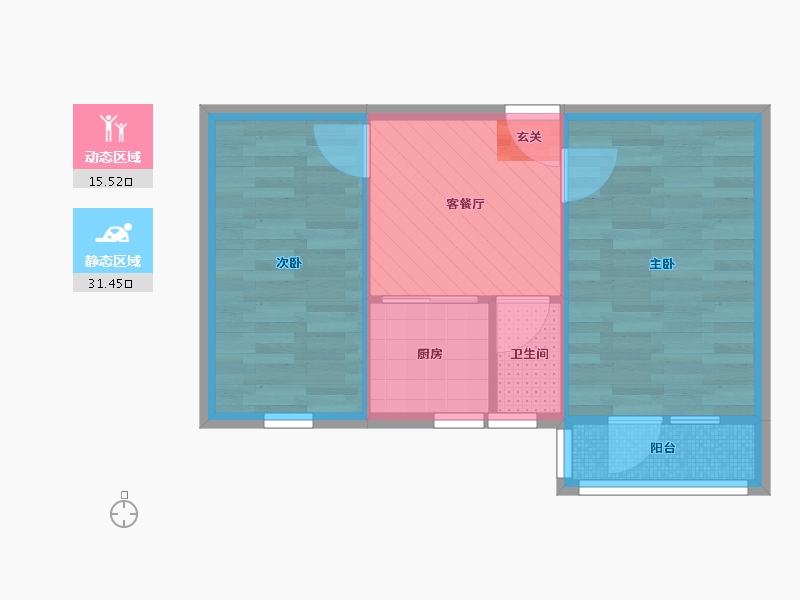 北京-北京市-海淀南路15号楼-41.43-户型库-动静分区