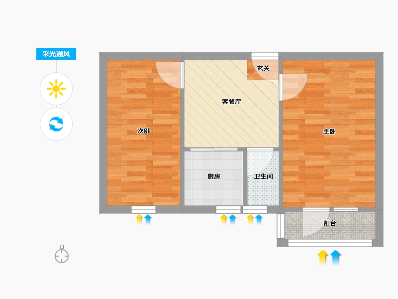 北京-北京市-海淀南路15号楼-41.43-户型库-采光通风