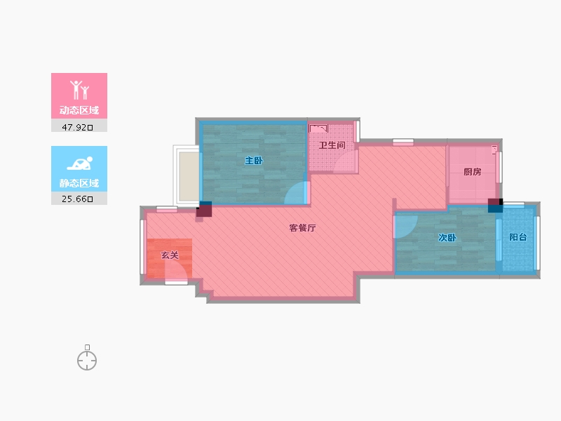 广东省-汕头市-怡景苑-65.58-户型库-动静分区