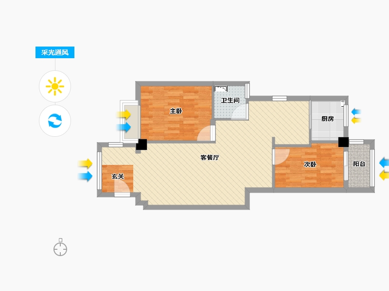 广东省-汕头市-怡景苑-65.58-户型库-采光通风