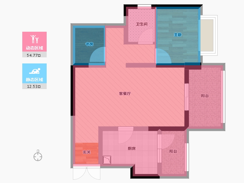 重庆-重庆市-中央铭著-57.54-户型库-动静分区