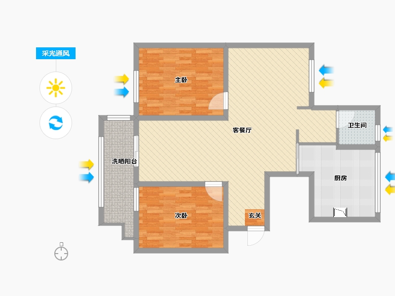 江苏省-南通市-外滩北苑-94.07-户型库-采光通风